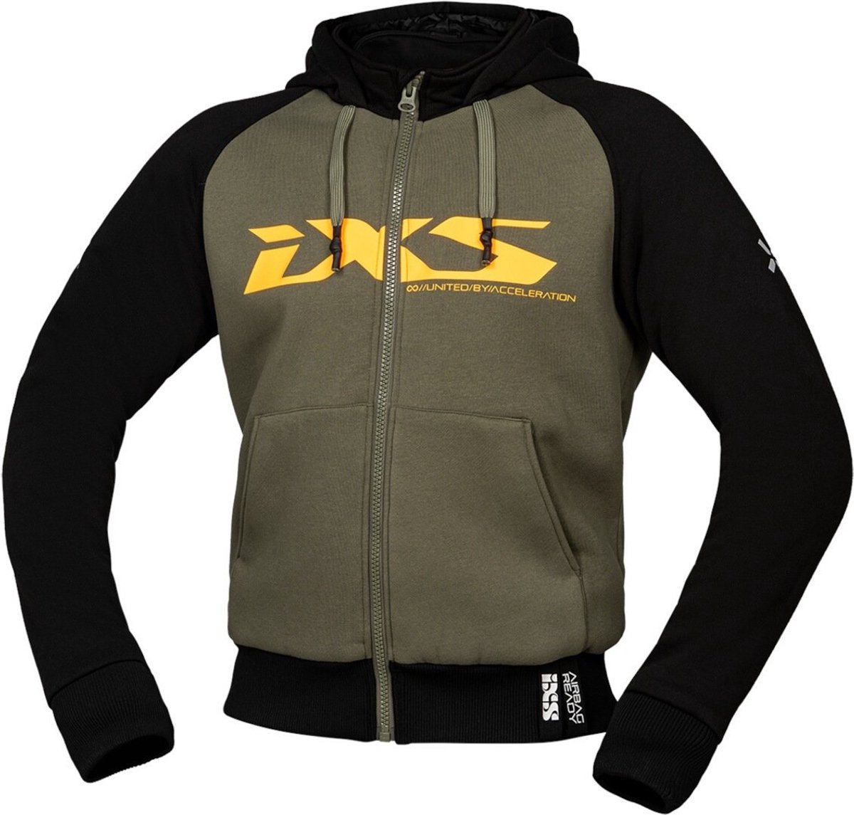 IXS Rapid 1.0 Groen Oranje Motor Zip Hoodie - Jas