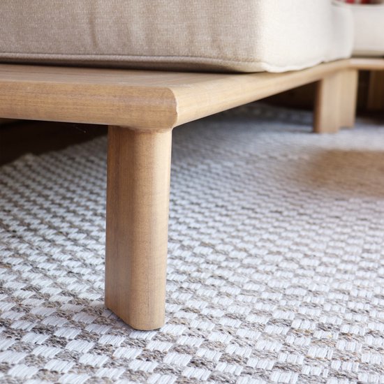 AXI Avery Salon de Jardin, angle, table basse, aspect bois, beige – Salon de jardin avec table - Structure en aluminium thermolaqué - 5 personnes