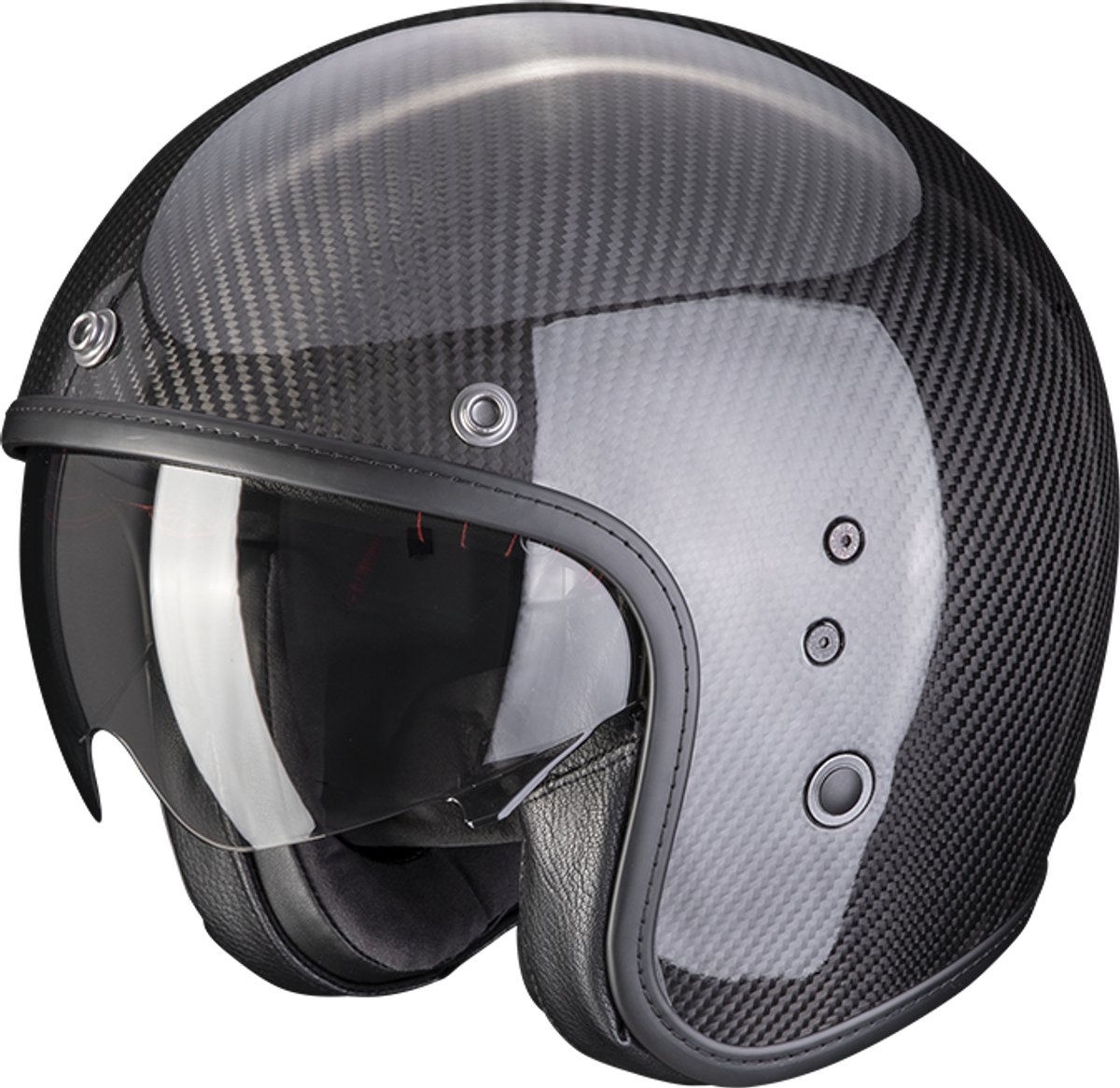 Scorpion Belfast Carbon Evo Solid Zwart Jethelm - Helm