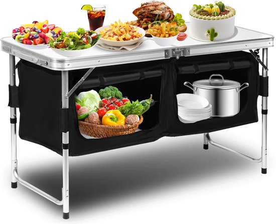 Quick Up Camping Reis Keuken Box Tent Vouwkast Kast Windscherm Aluminium