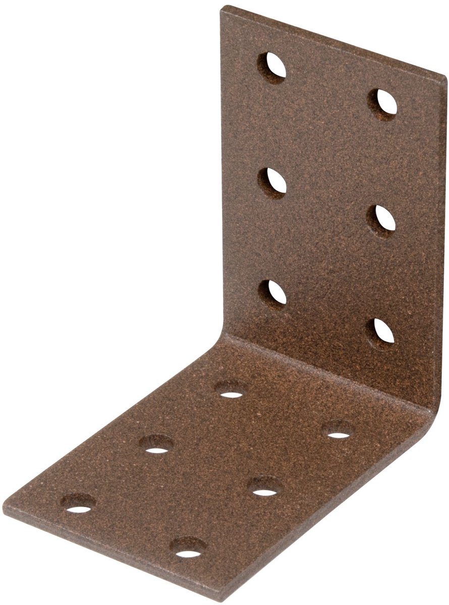 Alberts 822385 DURAVIS® geperforeerde hoekbeugel, roestbruin duplex gecoat, afmetingen 60 x 60 x 40 mm, 50er Set