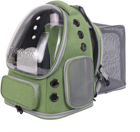 MIRO® Sac à dos de Transports Chats - Panier de voyage pour chat et chien - Sac de transport - Sac à dos pour chien - Sac de voyage Animaux - Sac de transport - Vert