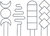 4 stuks - Plantensteunpalen - 33*10cm - voor Klimplanten - zwart - voor bloemen en planten - metaal - Plantensteunen - Plantenklimrek - Plantenrek voor binnen