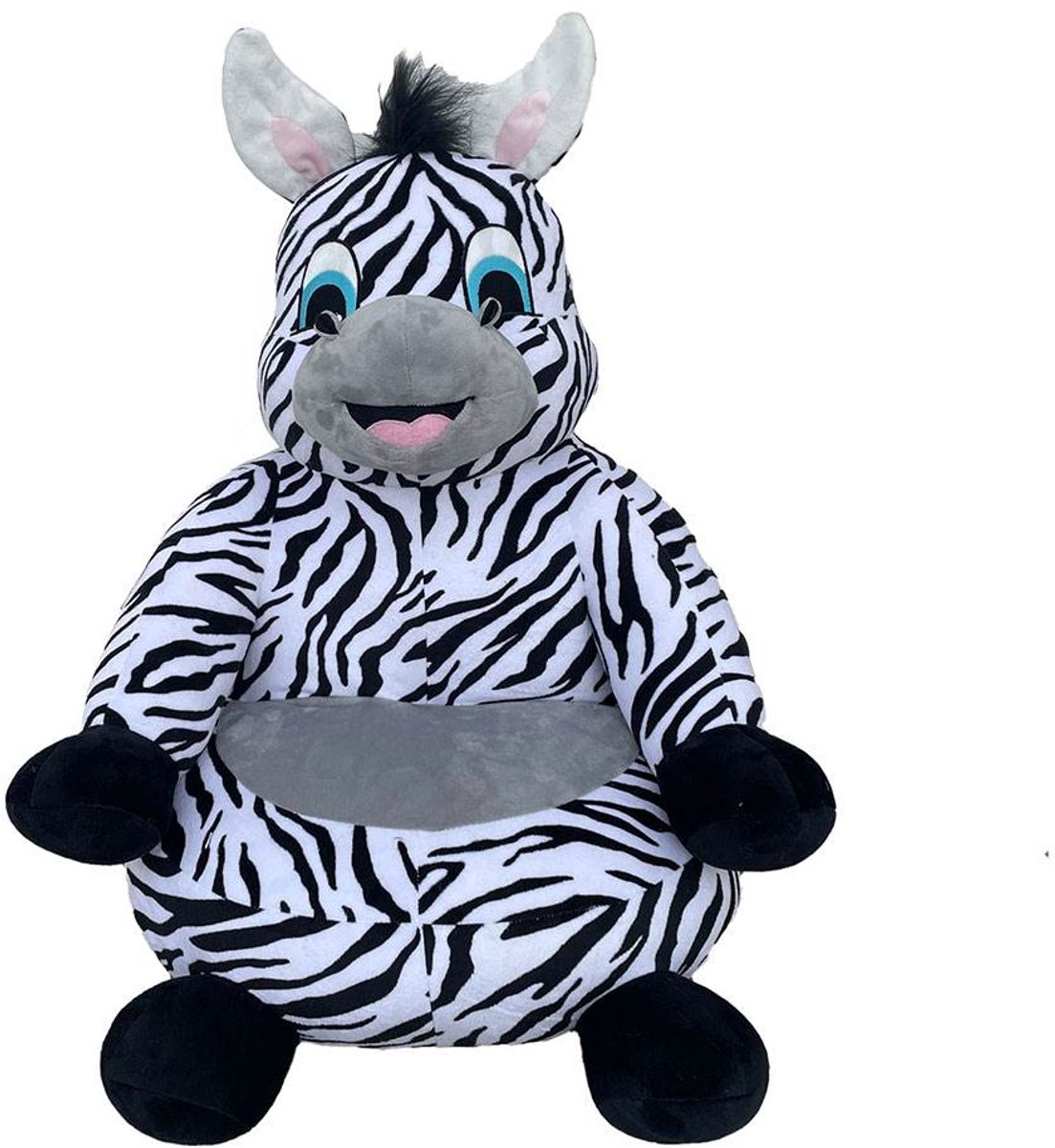 NEW BABY - Kinderstoel - Zebra kinderstoel wit pluche - Peuterstoel - Kindermeubel - Babystoel - Kindersofa - Kindertafel