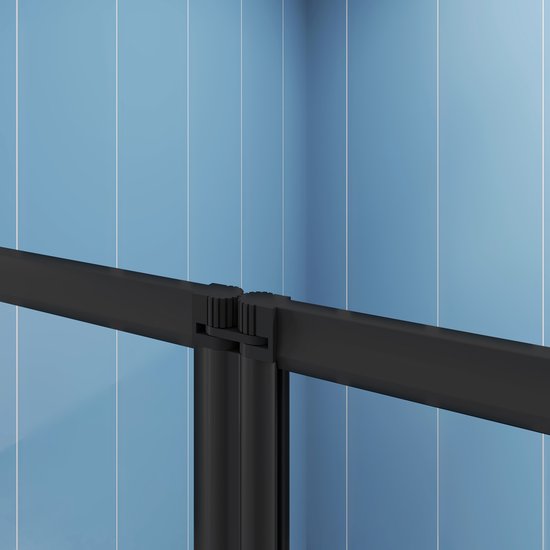 Paroi de baignoire Black Bluebell 4 pièces 100x140 Glas transparent 4 mm Zwart mat