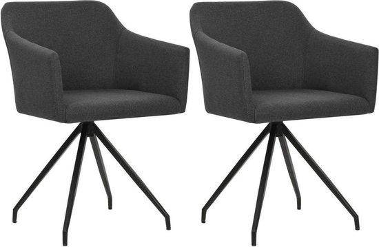 Eettafel stoelen Grijs Stof 2 STUKS / Eetkamer stoelen / Extra stoelen voor  huiskamer... | bol.com