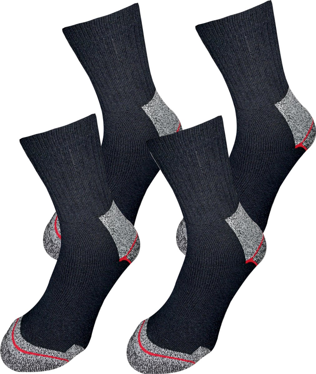 WeirdoSox - Werksokken heren met versterkte hiel en teen - 4 paar - Zwart - Sokken Heren - Maat 43/46