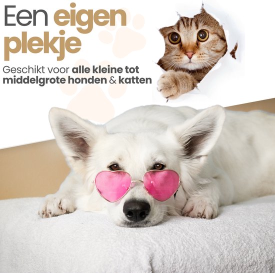 Jiupety Schattig, rustgevend hondenbed voor grote en extra grote honden, angstkussen, octopusvorm, roze/rood, XL, Boho, rond huisdierbed, kat met