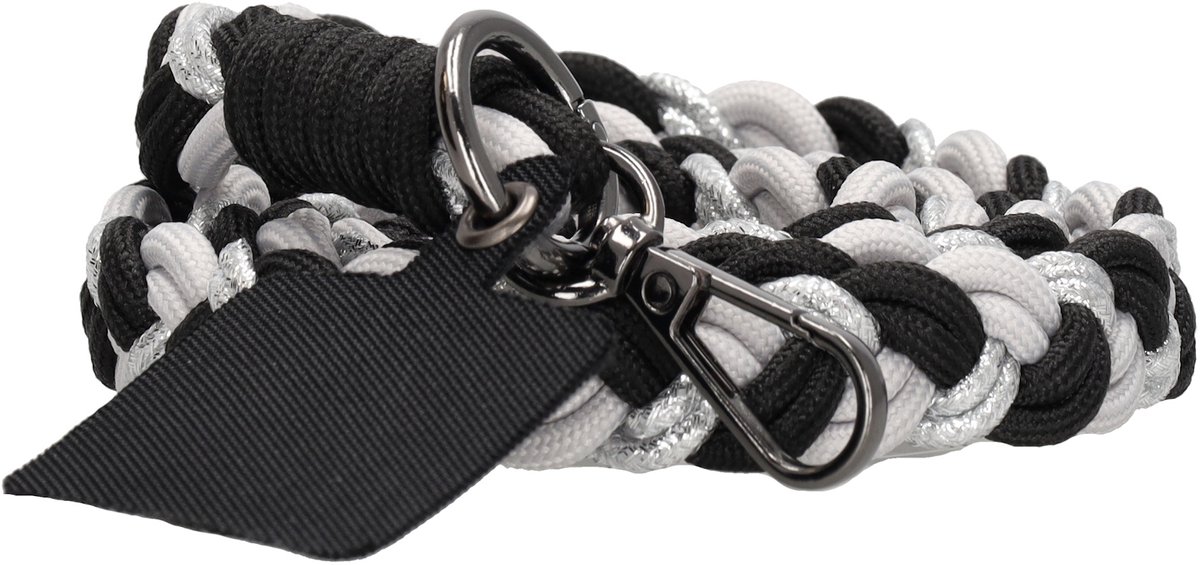 Beagles Fashion Gevlochten Telefoonkoord Phone Strap Zwart met Zilver
