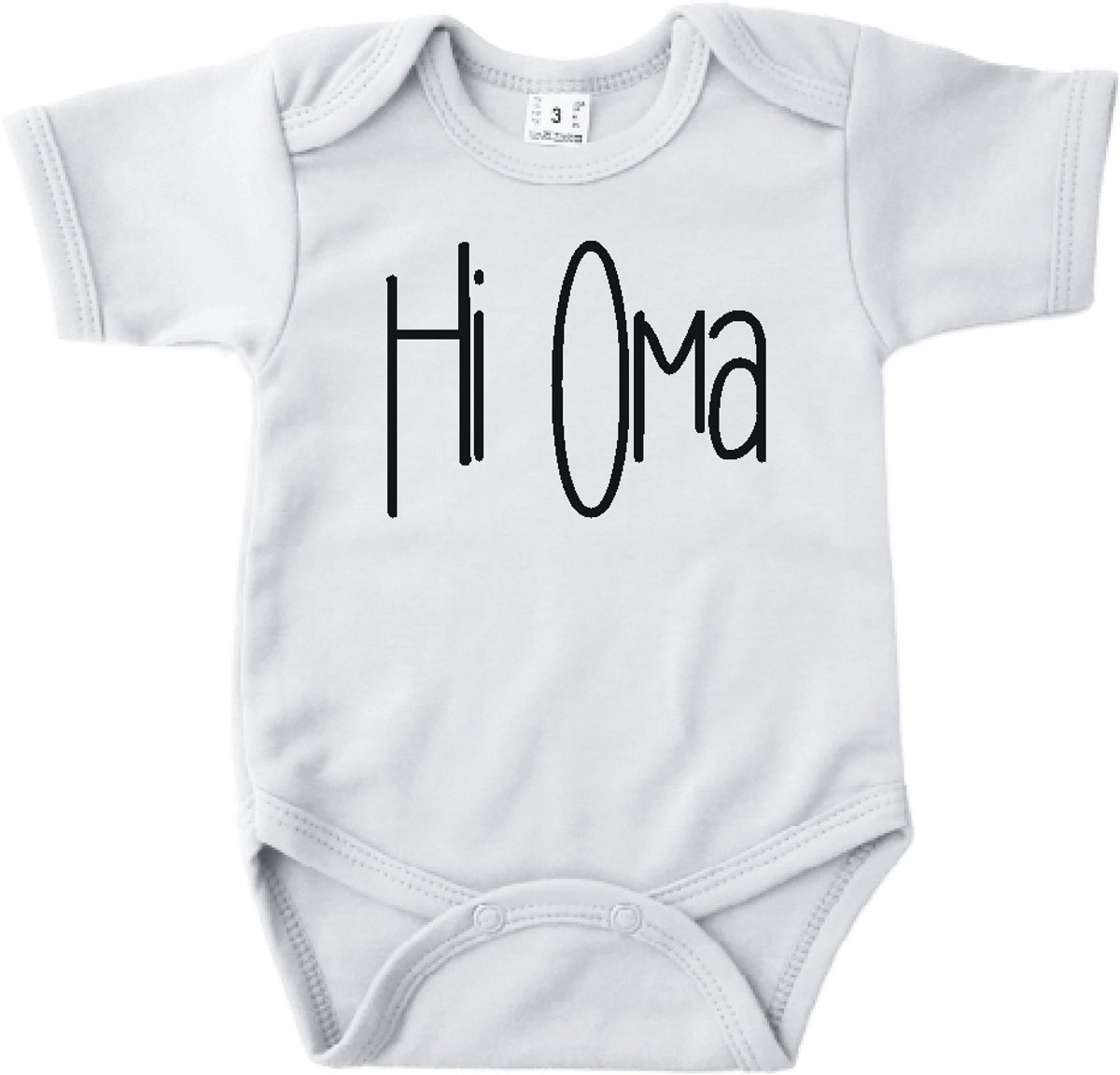 Baby romper met tekst zwangerschap aankondiging | Hi Oma | wit |korte mouw | maat 56 cadeautje zwangerschap aankondiging bekendmaking | Cadeautje 100% katoen.