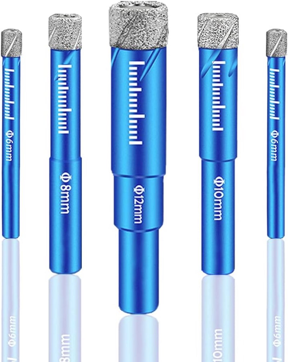 Tegelborenset 5-delig - Diamantboren voor Keramiek, Graniet en Glas - 6-12mm