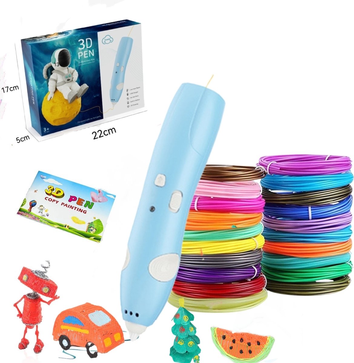 Haley family3D Pen Starterspakket - 102m Filament Vullingen- Draadloos -3D Speelgoed Pen - 3D Pen voor Kinderen & Volwassenen - 3D Pen Inclusief Filament - Nieuwste Versie 3D Pen-Geschenk