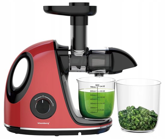 Klausberg Slow Juicer KB-7865 met pulpreservoir - 150W - Stille Juicer voor Groente, Fruit & Kruiden - BPA-vrij - Kersenrood - 700ml van Klausberg — afbeelding 5