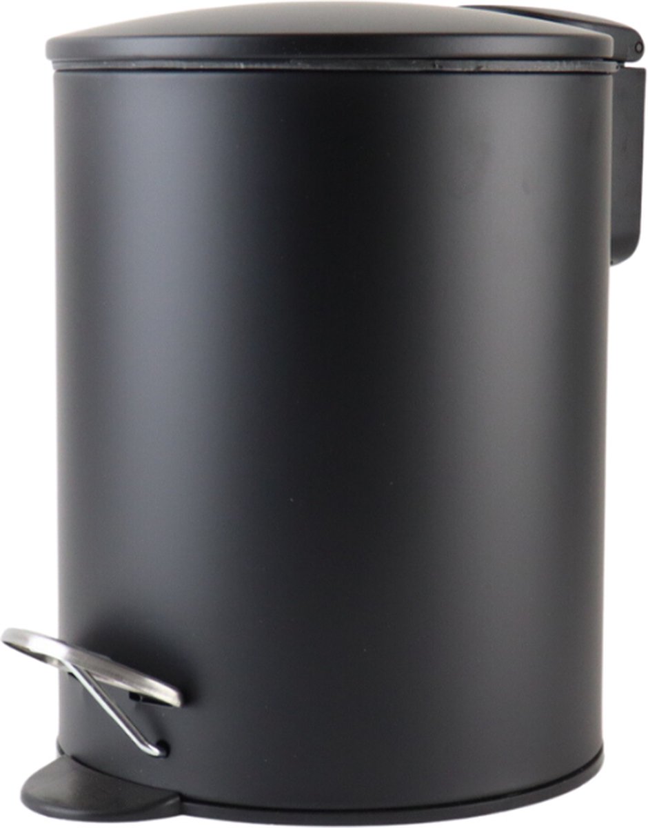Nordix Pedaalemmer - 3 Liter - Badkamer - Toilet - Zwart - Metaal