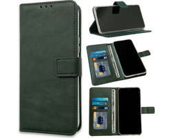 Casemania Hoesje Geschikt voor Samsung Galaxy S23 Ultra - Groen - Portemonnee Book Case - Pasjeshouder en Magneetlipje