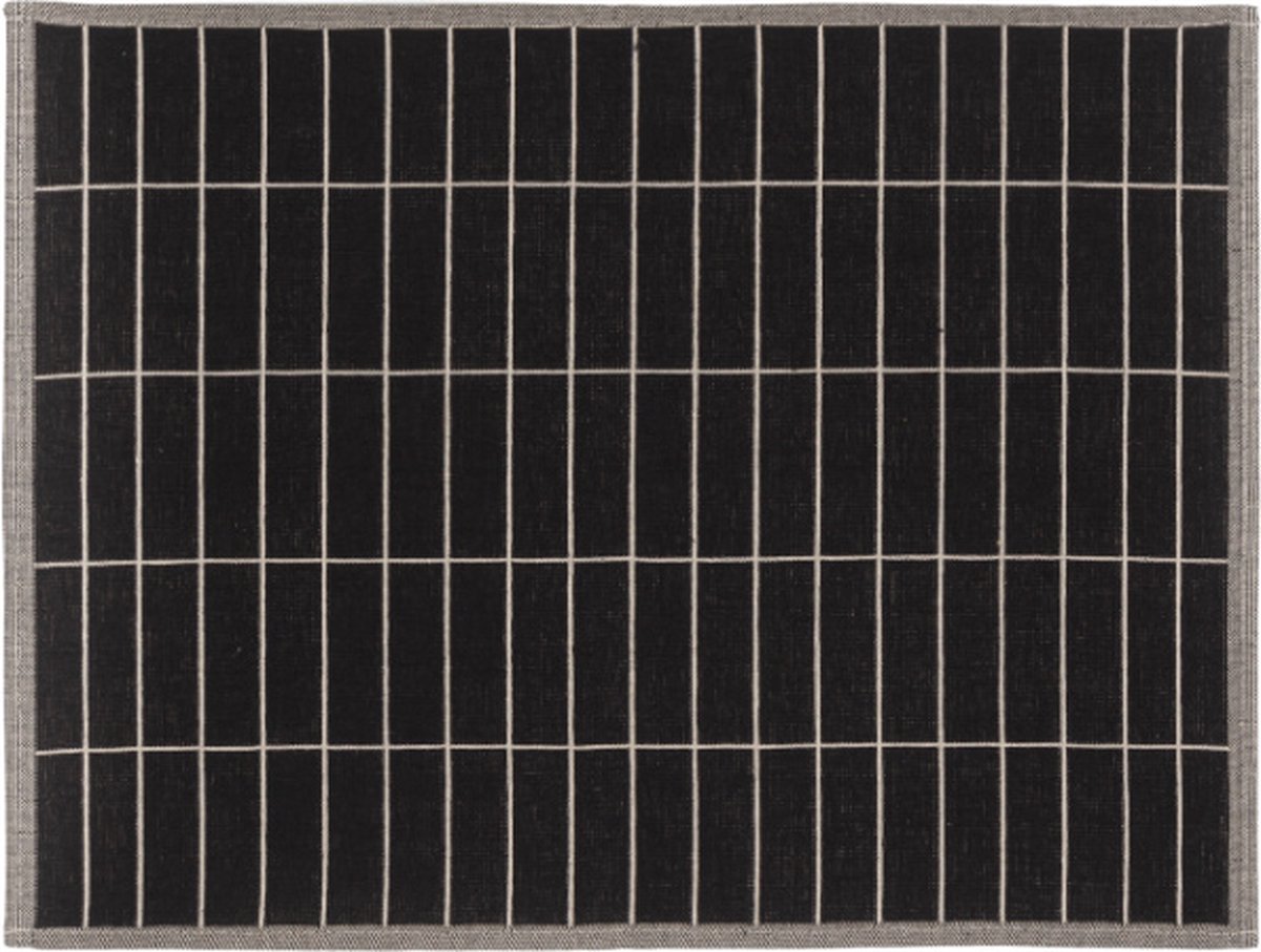 Marimekko linnen-katoenen placemat Tiiliskivi zwart wit | 47 x 36 cm