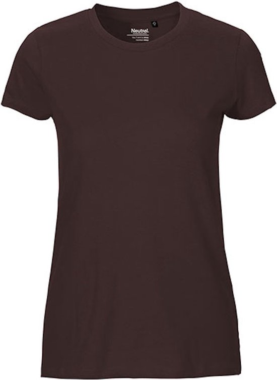 Fairtrade Ladies Fit T-Shirt met ronde hals Brown - M