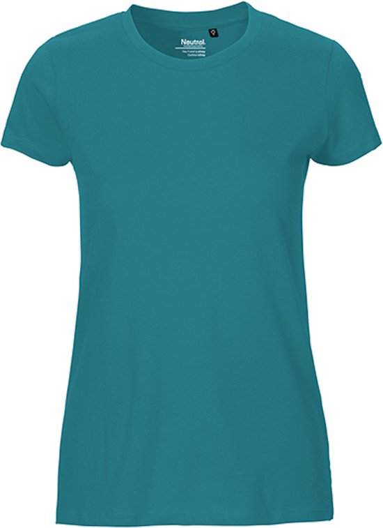 Fairtrade Ladies Fit T-Shirt met ronde hals Teal - S
