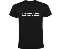 Living the verlof life Heren T-shirt - Zwanger - Zwangerschapverslof - Burn out - Burn-out - Ziektewet - Ziek - Uitkering - Bijstand - Shirt