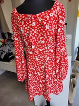 Rode jurk met witte bloemen maat M 38 bol