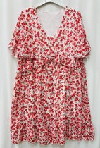 Beeldige witte jurk voor grote maten - korte mouwen - maat 48/50 (borstomtrek 110cm)