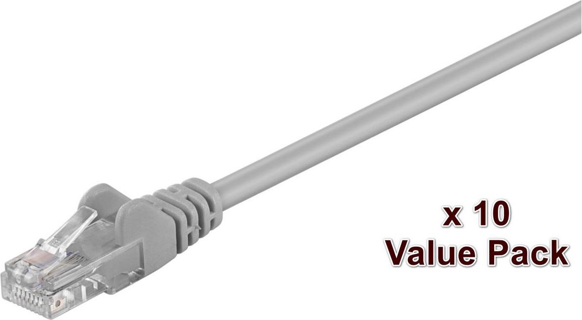 Microconnect netwerkkabel: UTP CAT5E 0.5M GREY 10 PACK