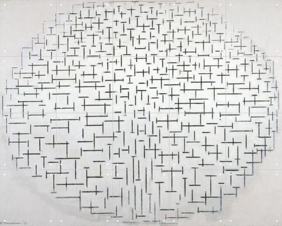 IXXI Composition 10 in Black and White - Wanddecoratie - Artiesten en Schilders - 100 x 80 cm