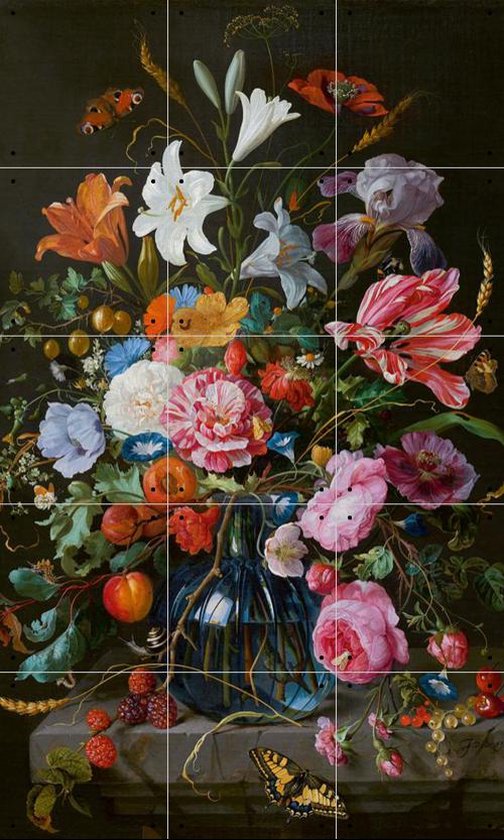 IXXI Vaas met bloemen - Wanddecoratie - Artiesten en Schilders - 60 x 100 cm