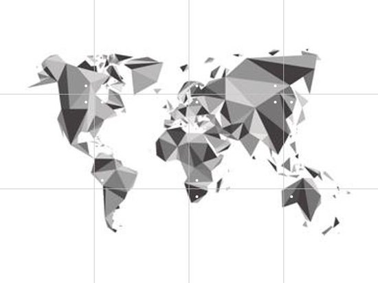 IXXI World Map 3D Chrystal - Wanddecoratie - Abstract - 80 x 60 cm