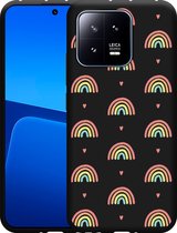Cazy Hoesje Zwart geschikt voor Xiaomi 13 Regenboog Patroon