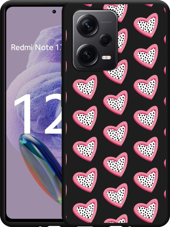 Cazy Hoesje Zwart Geschikt Voor Xiaomi Redmi Note 12 Pro 5g Hartjes Met Stippen Bol 5668