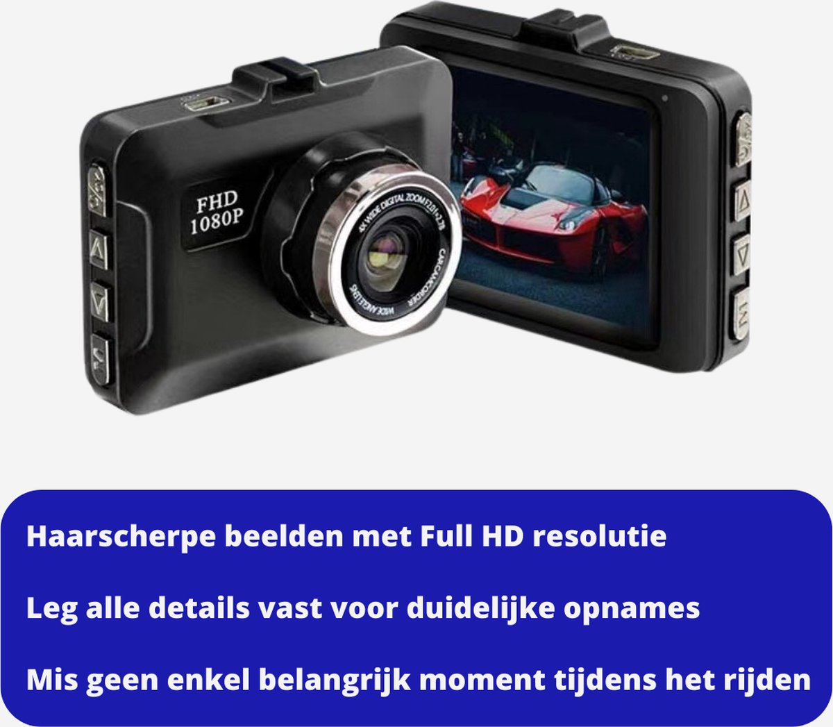 Full HD Dashcam voor auto - Dashcam voor auto voor en achter - Dual Dashcam - Nachtvisie, G-Sensor, Looprecording – foto 2