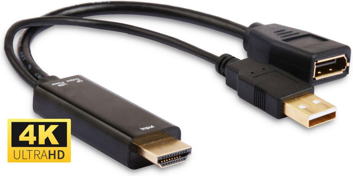 Microconnect HDMDPP1 video kabel adapter 0,15 m HDMI Type A (Standaard) DisplayPort Zwart