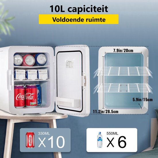 AstroAI Mini 2-in-1 4-liter Koelkast Met Koel- En Verwarmingsfunctie, 12 V In De Sigarettenaansteker En 230 V Stekker Voor Autos Huizen Kantoren En Slaapkamers
