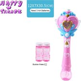 Happy Trendz® Bellenblaas Prinses Hart met Led licht - Bubble - Feesten Partijen - Muziek Licht - Automatisch kinderen meiden bellenblaas - met 2 flesjes - xl model - Roze
