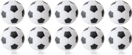 Tafelvoetbal Ballen - Wit en Zwart - 34 mm - 10 stuks - Merkloos