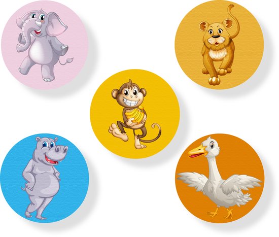 Huurdies - Cercles de papier peint - Autocollants pour papier peint - Set de 5 - Diamètre 30 - Feuille autocollante - Sans déchirure ni pli - Facile à assembler - Facile à repositionner