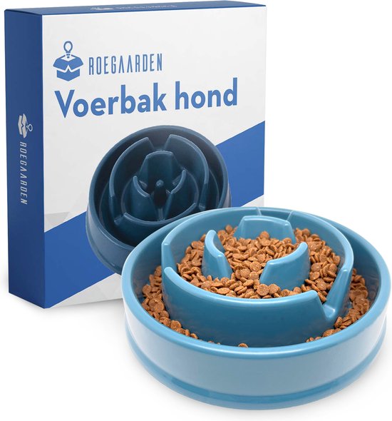 Roegaarden anti schrokbak hond Voerbak Hond Slow feeder