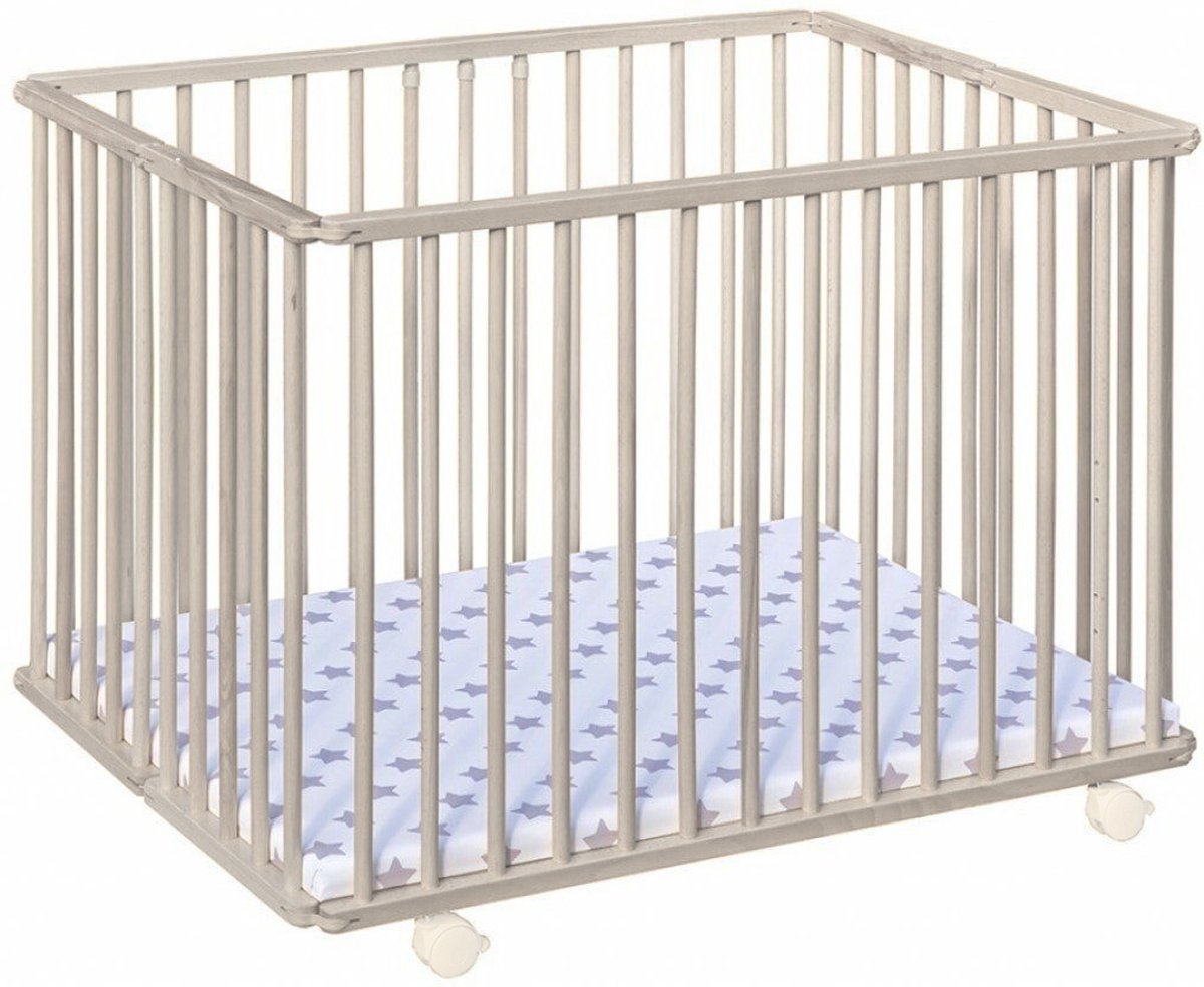Bebies First LIAM Babybox Inklapbaar / Baby box – Kinderbox / Playpen Met Wieltjes - 99 x 75 x 74 cm - Clay – foto 2