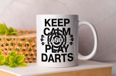 Mok Keep Calm And Play Darts - happy- life - Liefde- love -darts - sport- darten - spel - pijltjeswerpen - pijltjesgooien - vogeltjepik - Play - Party - cadeau - dart .
