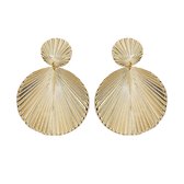 Sea Shell Oorhangers | Goudkleurig | 6 x 4 cm Schelp Oorbellen | Fashion Favorite