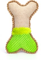 Nobleza Pluche hondenspeeltje - Honden Speelbot - Hondenspeelgoed - Pluche bot - Piepspeelgoed - Groen