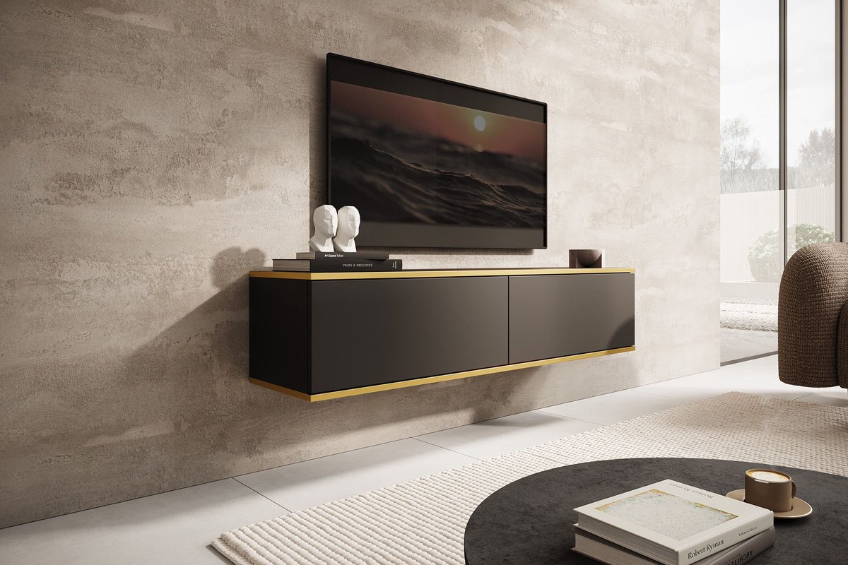 MEUBELLA TV-Meubel Orleans - Zwart - 135 cm