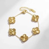 EHHbeauty - Cadeau - Bracelet Trèfle blanc - Cadeau - Bracelet de Luxe - Trèfle - 21 cm - Acier inoxydable - Accessoires de vêtements pour bébé