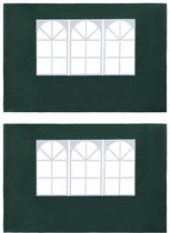 vidaXL Murs de tente avec fenêtre PE vert 2 pcs