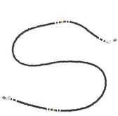 Brillenkoord - Brilkoord - Brilketting - Bril accessoires - 60 cm - Kraaltjes - Zwart - Rasta