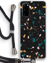 Case Company® - Coque Samsung Galaxy S20 avec cordon - Terrazzo N°10 - Protection de téléphone avec cordon Zwart - Protection sur tous les côtés et sur les bords de l'écran