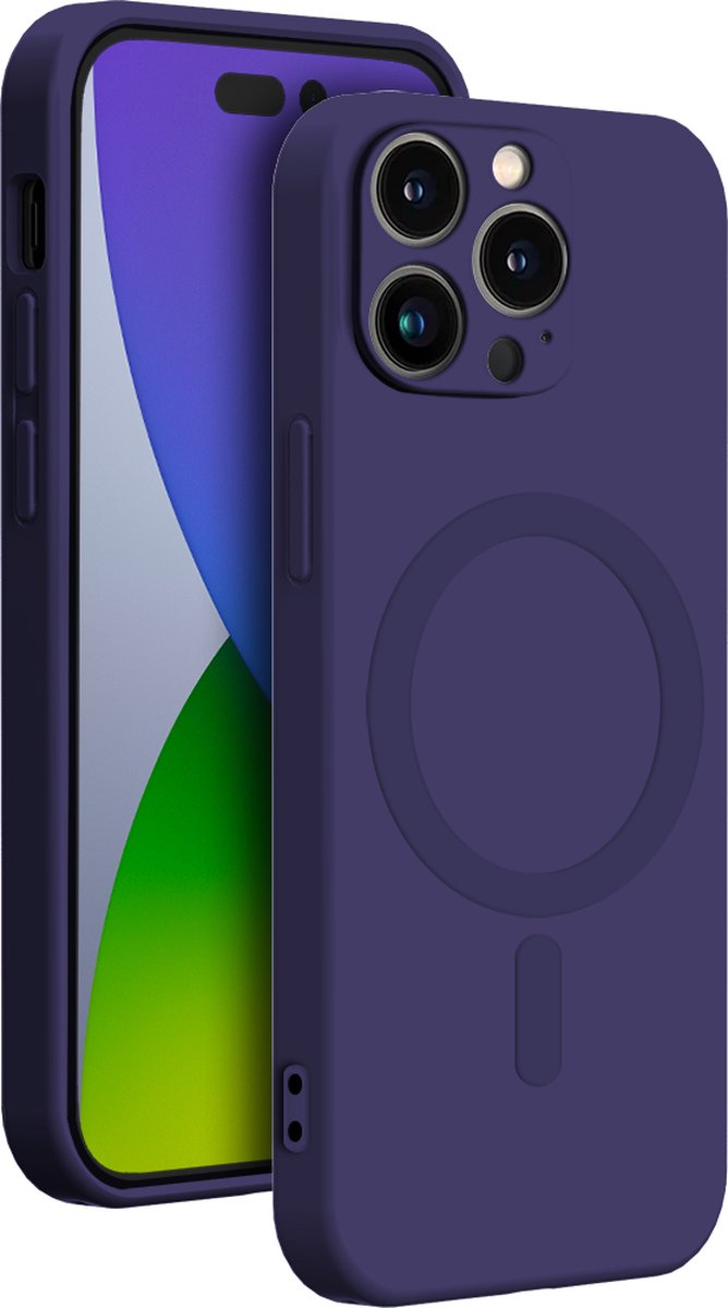Bigben Connected, Case voor iPhone 14 Pro Max MagSafe-compatibel siliconen, Paars