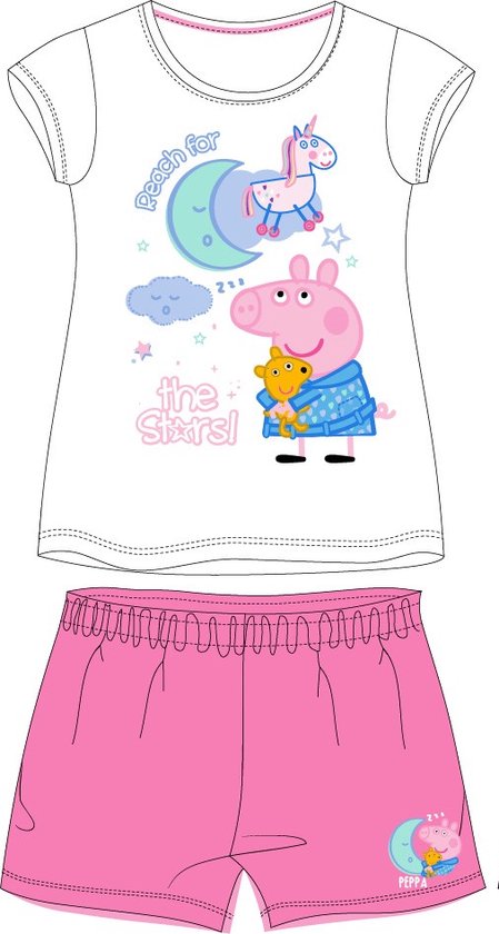 Peppa Pig shortama/pyjama the stars wit/roze katoen
