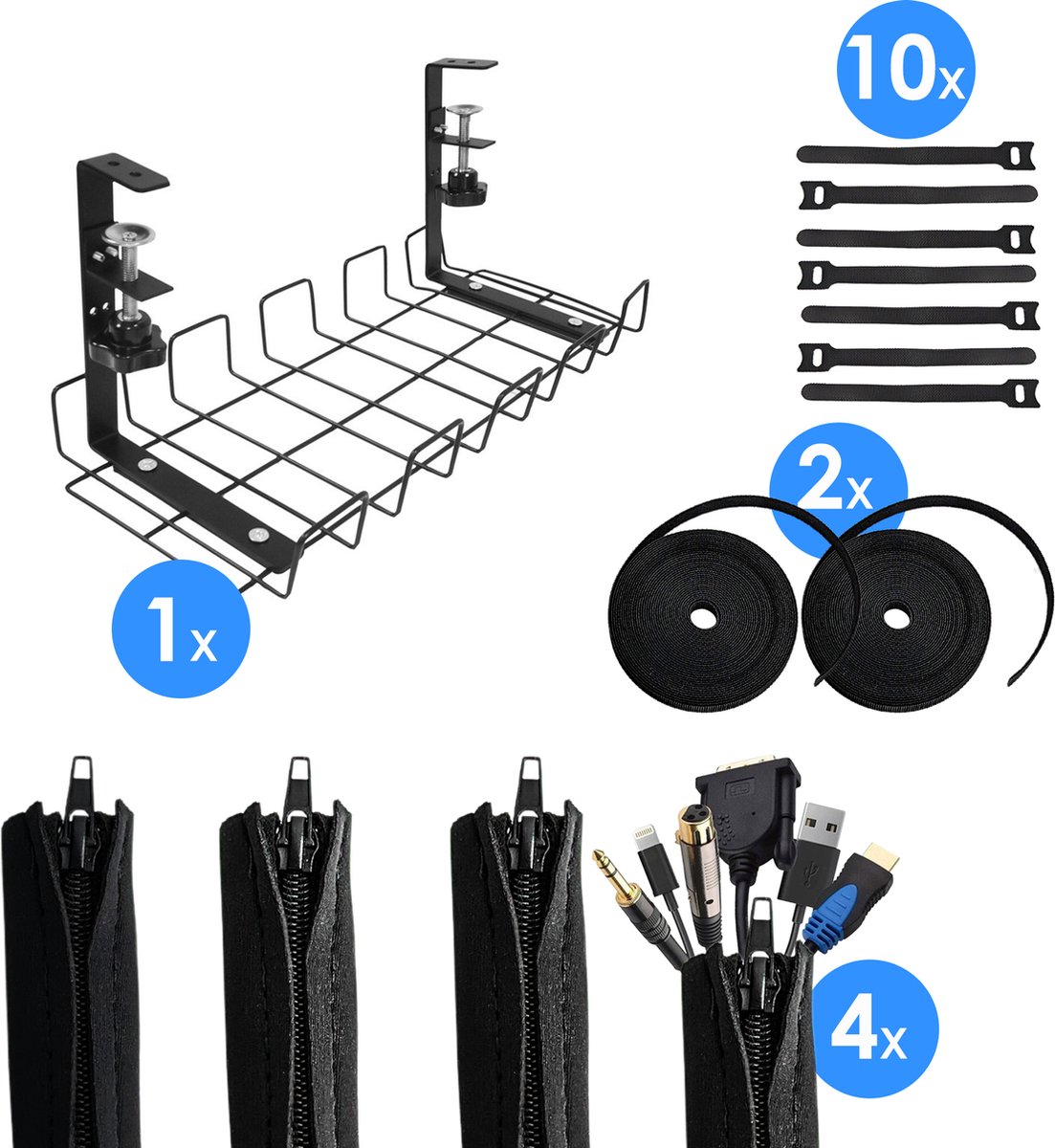Kabel management set XL 137 pcs Inclusief cable management tray